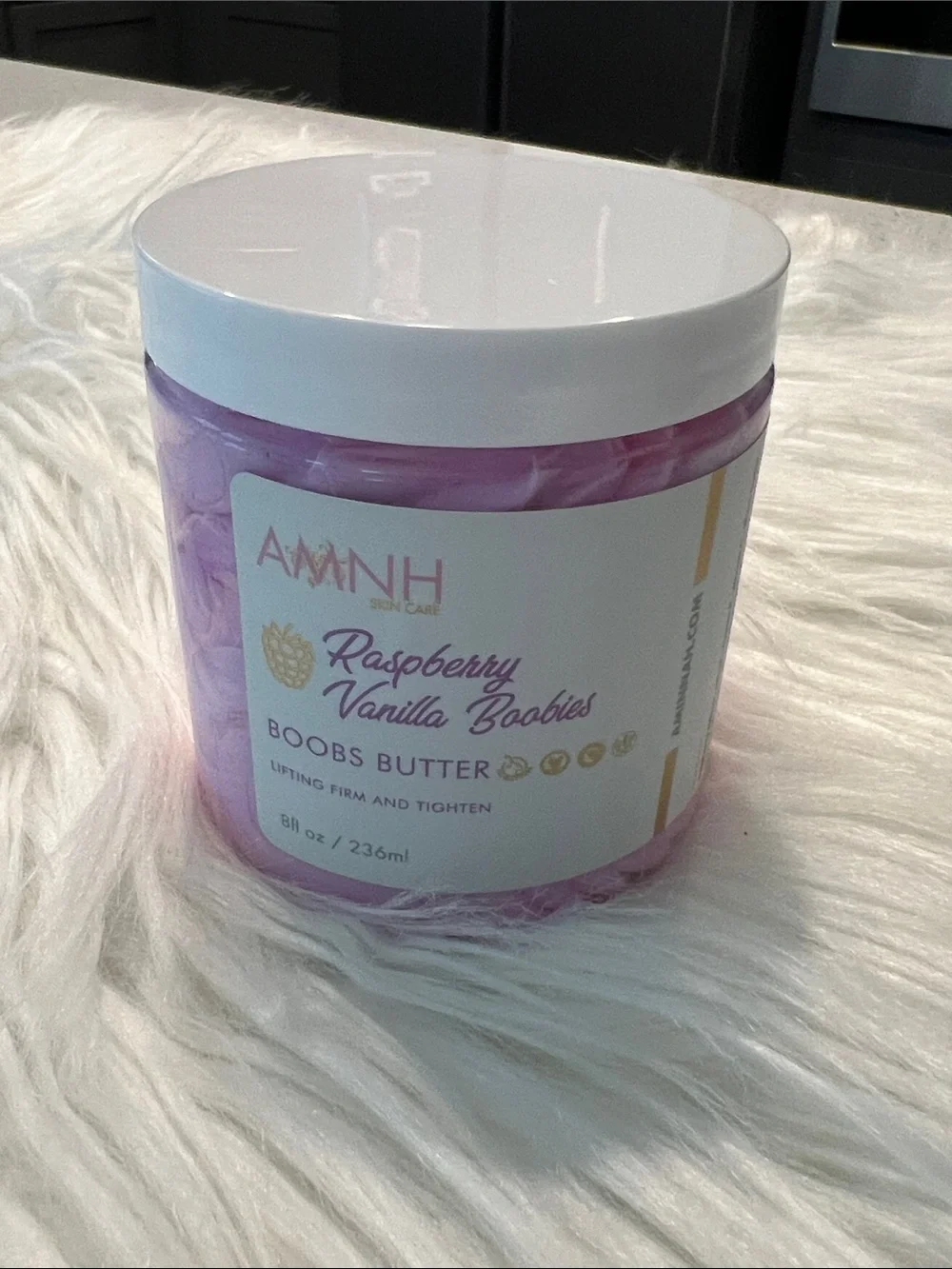 NWT AMINAH Raspberry Vanilla Boobies  Butter - retails $38.00 USD